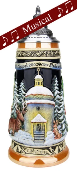 200th Anniversary Silent Night Chapel German Christmas Beer Stein | Musical
