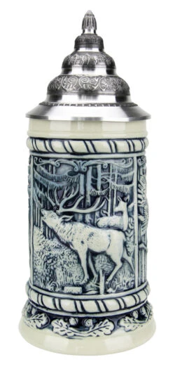 Alpine Wildlife Antique Style Beer Stein