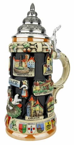 Alsace Souvenir Beer Stein -Luxury Cup Store Alsace Souvenir Beer Stein K309AL RA SM 95576.1649887120