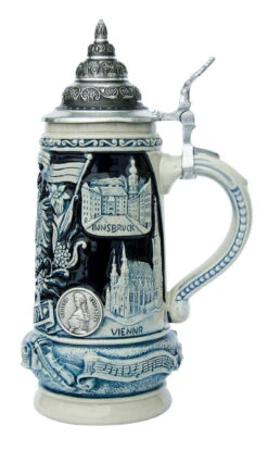 Austria Panorama Beer Stein Cobalt -Luxury Cup Store Austria Celebration Beer Stein Cobalt K393SGA RS SM 39380.1401226000