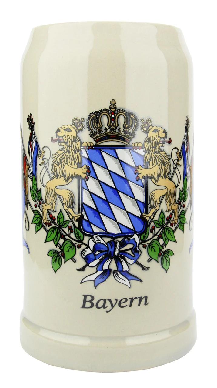 Bavaria Crest Stoneware Beer Mug 1 Liter
