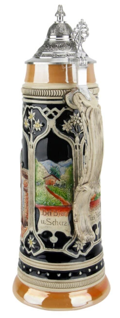 Bavarian Hunters Traditional Style 2 Liter Beer Stein -Luxury Cup Store Bavarian Hunters 2 Liter Beer Stein T0080204 4 Back Angle SM 05945.1479049709