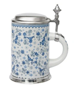 Zimmermann Birds And Flowers Porcelain Beer Stein With Pewter Footed Base -Luxury Cup Store Birds and Flowers Porcelain Beer Stein with Pewter Footed Base Z176ZF RS SM 88727.1425412190