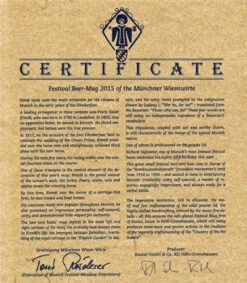 Official Munich Oktoberfest 2015 Wirtekrug Salt Glaze Beer Stein -Luxury Cup Store Certificate 2015 Wirtekrug with Lid SM 77450.1513956917