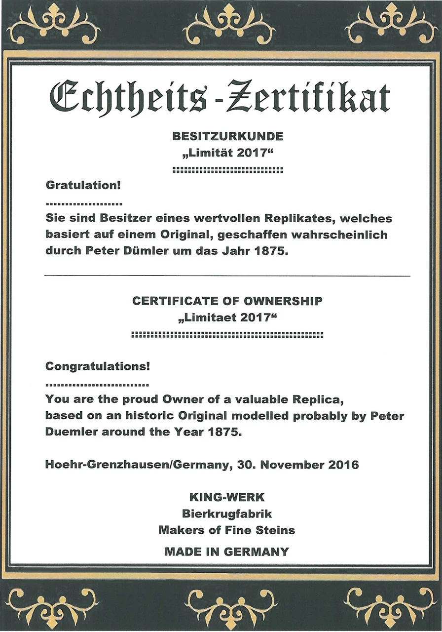 King Limitaet 2017 | Defending The Homeland Antique Style Beer Stein 7 King Limitaet 2017 | Defending The Homeland Antique Style Beer Stein - Image 7