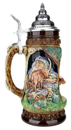 Chamois Wildlife Grotto Beer Stein -Luxury Cup Store Chamois Wildlife Grotto Beer Stein K335BCH LS SM 93915.1547179903