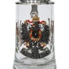 Deutschland Pewter Eagle Glass Beer Stein
