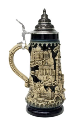 Deutschland Germany Jousting Knights Beer Stein Cobalt -Luxury Cup Store Deutschland Germany Jousting Knights Beer Stein K1111ble LS SM 72400.1395935872