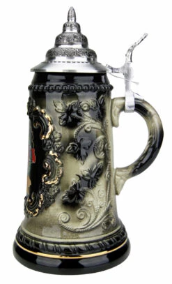 Deutschland Map Black Glaze Beer Stein -Luxury Cup Store Deutschland Map Black Glaze Beer Stein K455SK RS SM 34423.1548780110