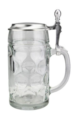 Dimpled Oktoberfest Glass Beer Mug With Flat Pewter Lid 0.5 Liter 15 Dimpled Oktoberfest Glass Beer Mug With Flat Pewter Lid 0.5 Liter -Luxury Cup Store Dimpled Oktoberfest Glass Beer Stein 0.5 Liter with Flat Pewer Lid BK046ZD RS SM 84320.1479938984