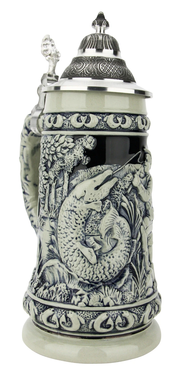 Fishing Beer Stein Cobalt 2 Fishing Beer Stein Cobalt - Image 2