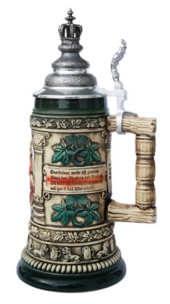 Gambrinus The Beer King Stein With Crown Lid -Luxury Cup Store Gambrinus The Beer King Stein with Crown Lid KT1375RUZBK RS SM 12645.1401397075