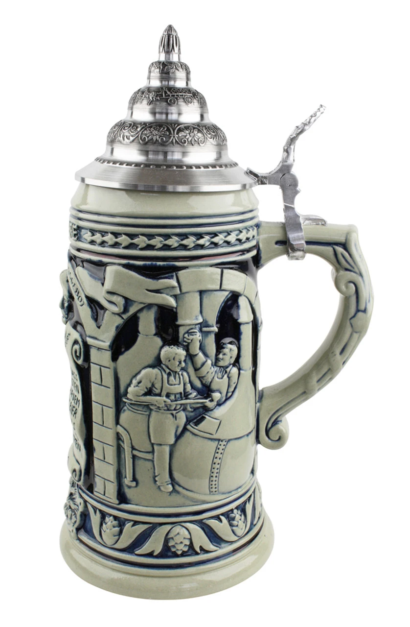 German Beer Purity Law 500 Year Anniversary Beer Stein Cobalt - Image 3