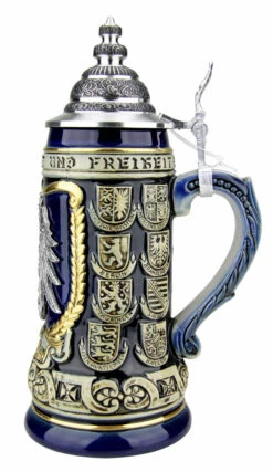 German Eagle Crests Beer Stein Blue -Luxury Cup Store German Eagle Crests Beer Stein Blue ZB1425606EBL RS SM 46148.1527115729