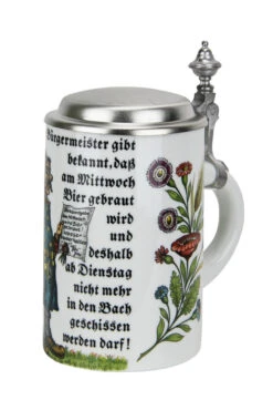 Zimmermann Purity Law Porcelain Beer Stein -Luxury Cup Store German Purity Law Porcelain Beer Stein 0.5 Liter Z159 RA SM 30891.1461685655