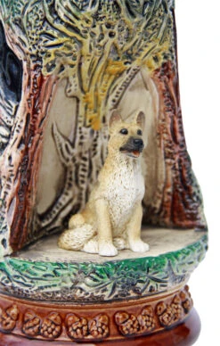 German Shepherd Wildlife Grotto Beer Stein -Luxury Cup Store German Shepherd Wildlife Beer Stein K335BS Detail SM 30706.1401397239