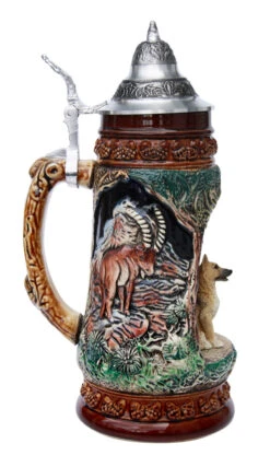 German Shepherd Wildlife Grotto Beer Stein -Luxury Cup Store German Shepherd Wildlife Beer Stein K335BS LS SM 05029.1401397234