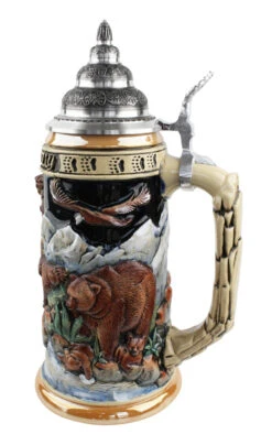 Glorious Grizzly Bear Beer Stein -Luxury Cup Store Glorious Grizzly Beer Stein K956 RS SM 59394.1460150511