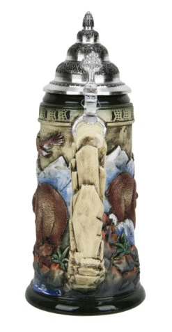 Glorious Grizzly Bear Beer Stein Rustic -Luxury Cup Store Glorious Grizzly Beer Stein Rustic K956RU Back SM 70451.1460150694