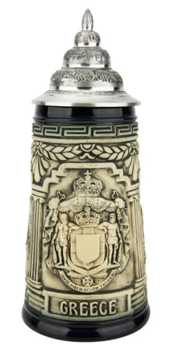 Greece Beer Stein Rustic Blue
