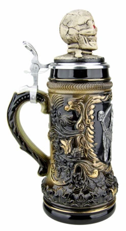 Grimm Reaper Beer Stein With Skull Lid -Luxury Cup Store Grimm Reaper Beer Stein ZB14239010 LS SM 98666.1695503246