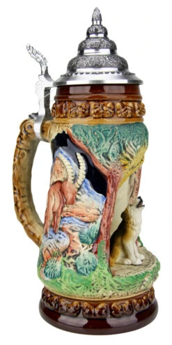 Howling Wolf Wildlife Grotto Beer Stein -Luxury Cup Store Howling Wolf Wildlife Grotto Beer Stein K335BHW A SM 97090.1547158702