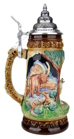 Howling Wolf Wildlife Grotto Beer Stein -Luxury Cup Store Howling Wolf Wildlife Grotto Beer Stein K335BHW LS SM 32233.1547158704