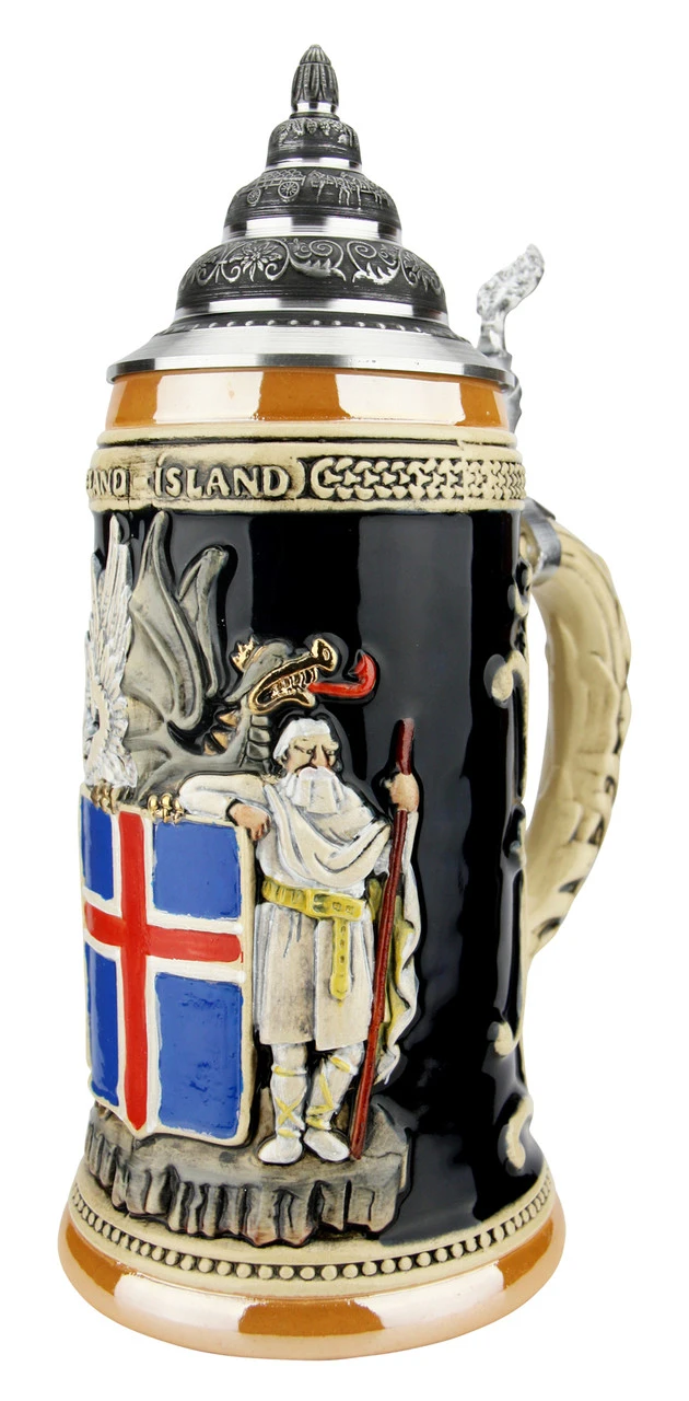 Iceland Coat Of Arms Beer Stein 2 Iceland Coat Of Arms Beer Stein - Image 2
