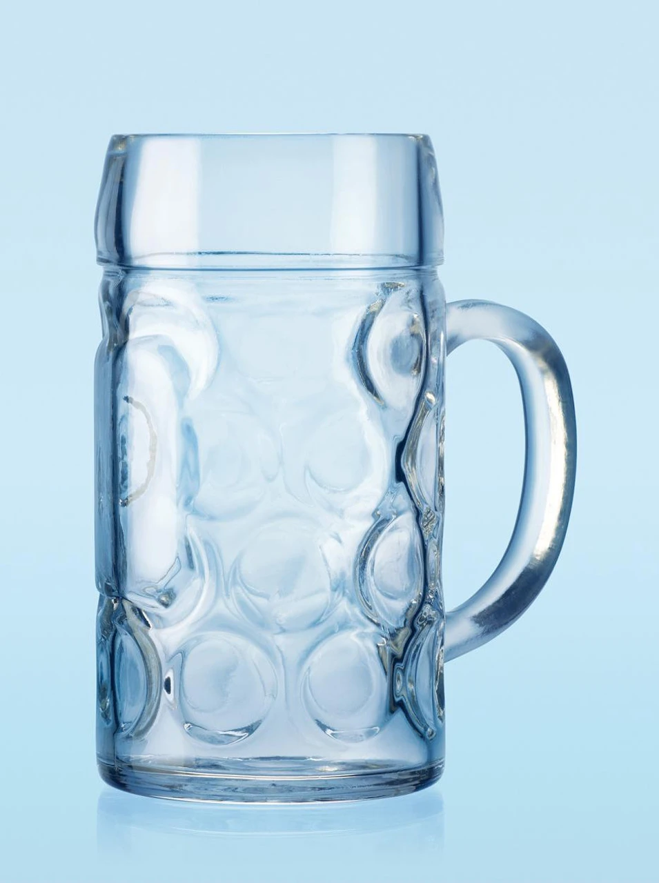 Dimpled Oktoberfest Glass Beer Mug 1 Liter 4 Dimpled Oktoberfest Glass Beer Mug 1 Liter - Image 4