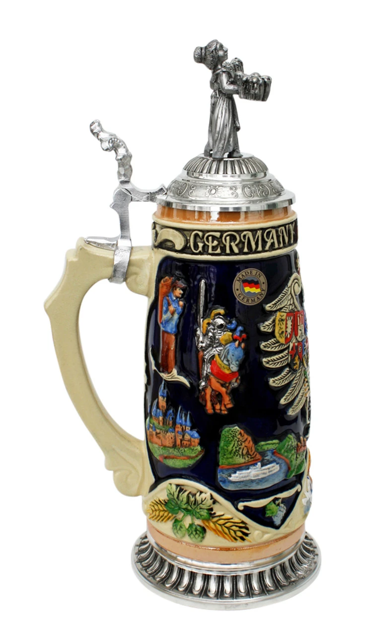 Deutschland Legacy Beer Stein | Beer Maiden Lid And Pewter Base 2 Deutschland Legacy Beer Stein | Beer Maiden Lid And Pewter Base - Image 2