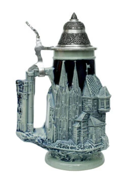 Rhein River Towns Souvenir Beer Stein Cobalt -Luxury Cup Store Koln Rudesheim Koblenz Souviner Beer Stein KT0635EZ LS SM 83728.1401735869