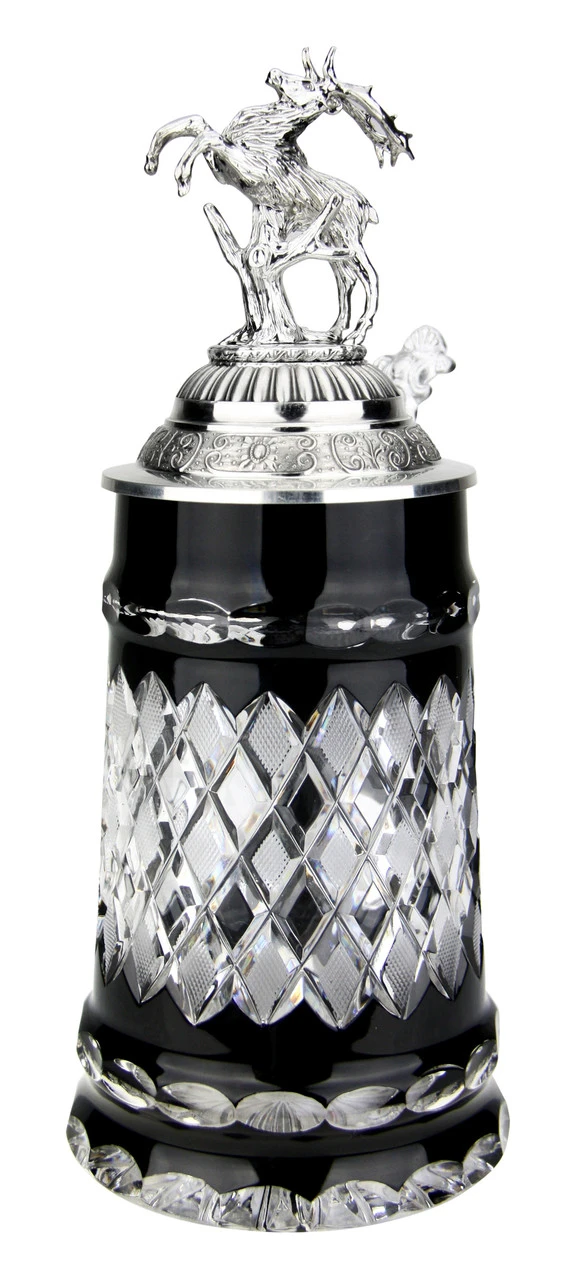 Lord Of Crystal Black German Beer Stein | 3D Stag Lid - Image 3
