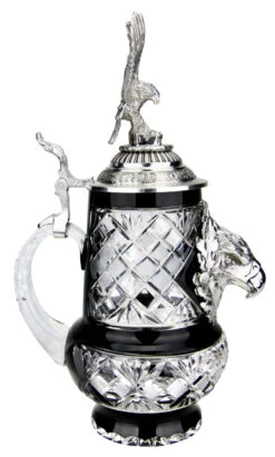 Lord Of Crystal Eagle German Beer Stein Black | 3D Flying Eagle Lid -Luxury Cup Store Lord of Crystal Eagle German Beer Stein Black 3D Flying Eagle Lid K6006SAFL LS SM 27947.1558470562