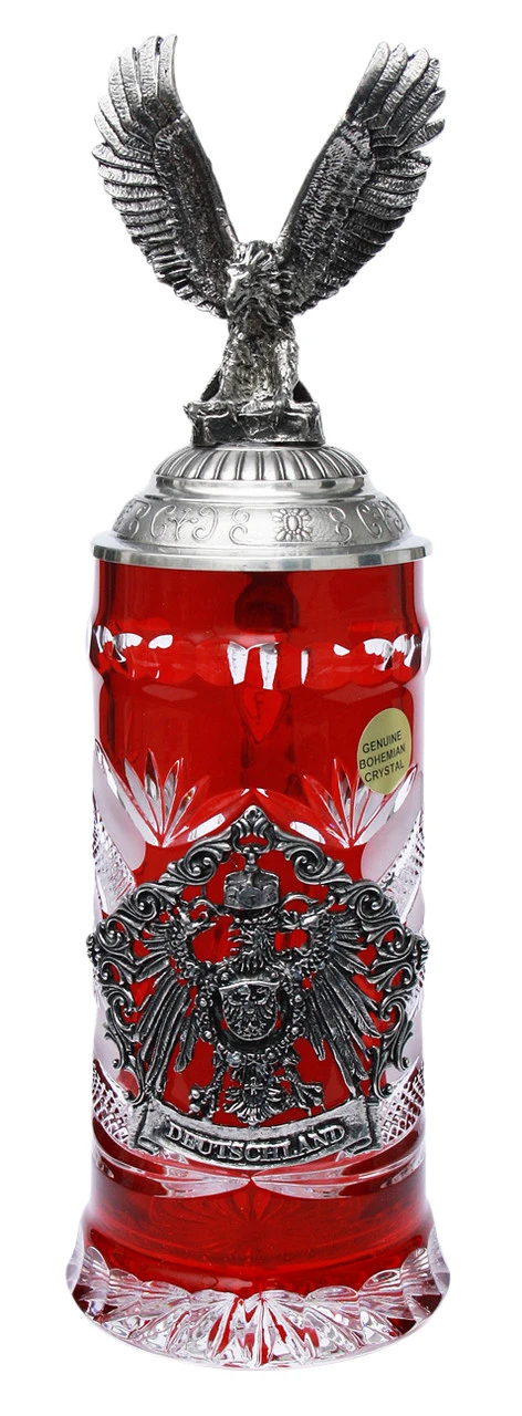 Lord Of Crystal German Eagle Beer Stein Red