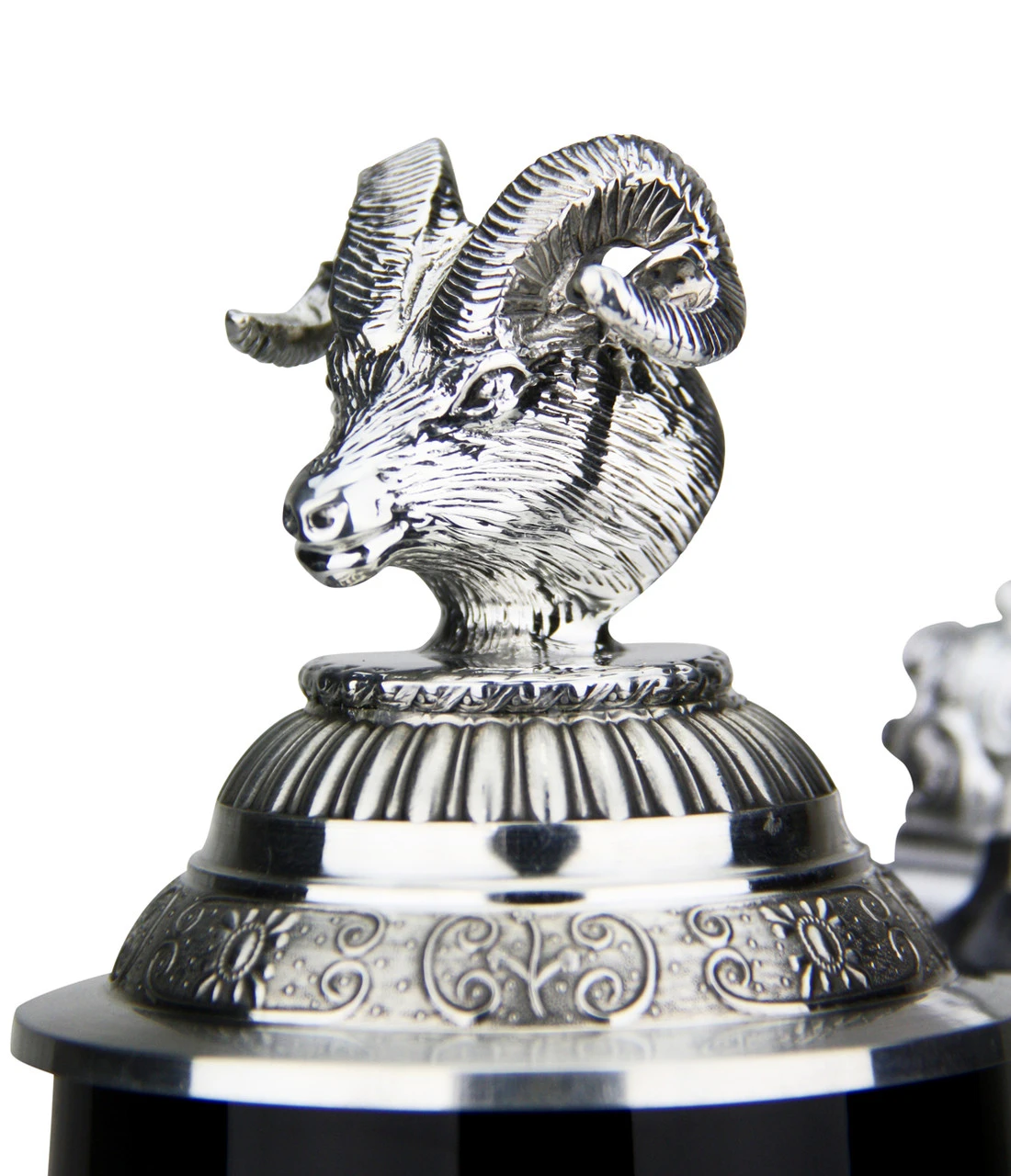 Lord Of Crystal Ram German Beer Stein Black | 3D Ram Lid - Image 8