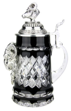 Lord Of Crystal Ram German Beer Stein Black | 3D Ram Lid -Luxury Cup Store Lord of Crystal Ram German Beer Stein Black 3D Ram Lid K6001SRR RS SM 56849.1558475404