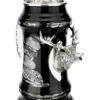 Lord Of Crystal Stag German Beer Stein Black | 3D Stag Lid | Hoof Feet