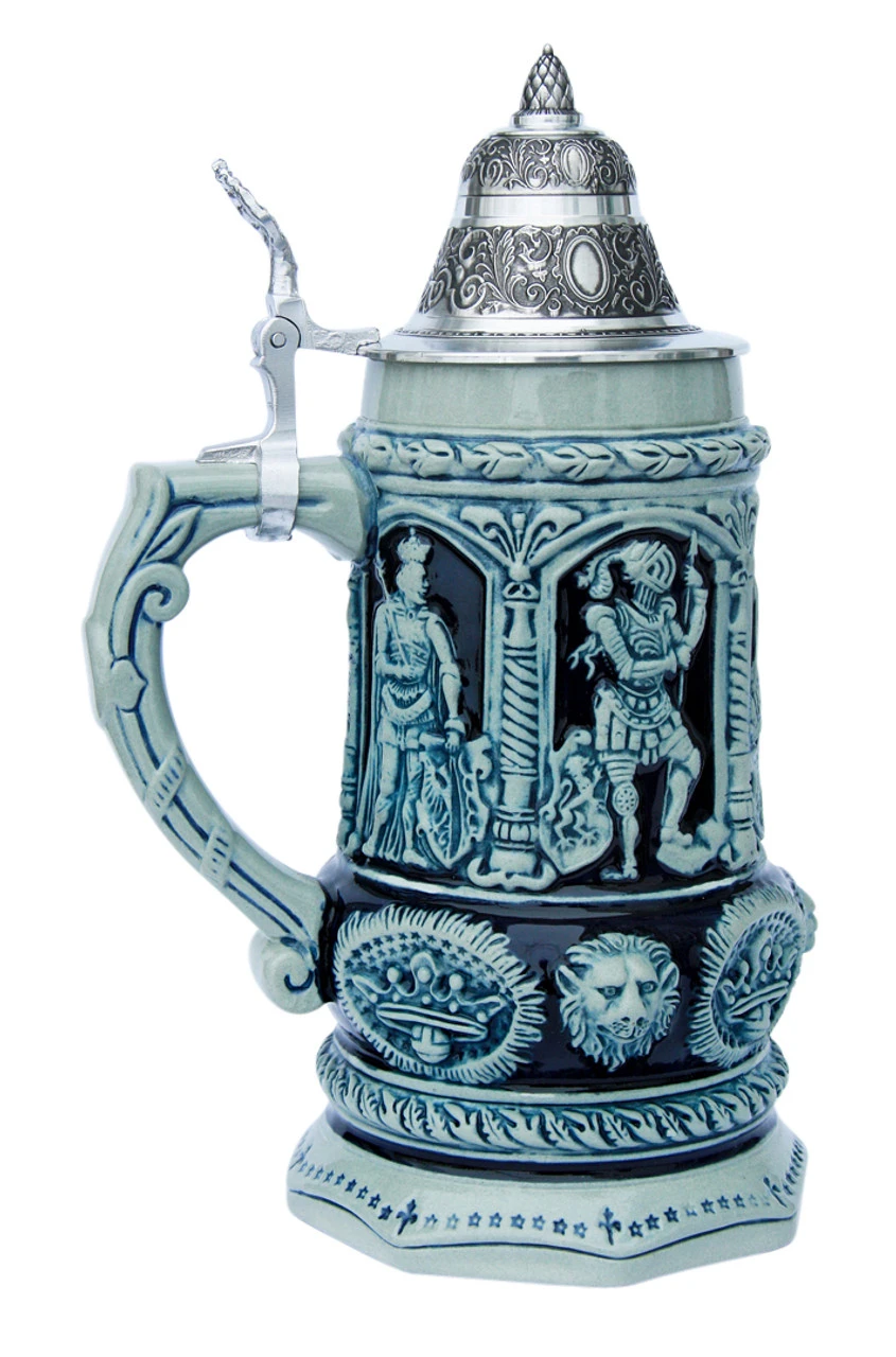 Medieval Holy Roman Emperor Beer Stein Cobalt - Image 2