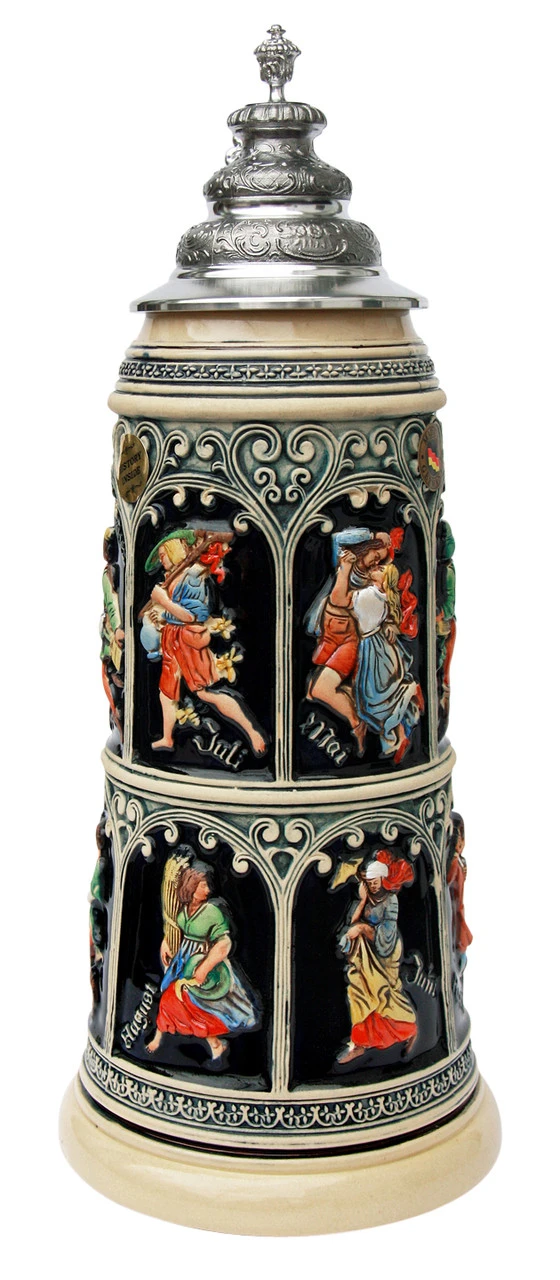 King Limitaet 2015 | Medieval Months Handpainted Beer Stein 2 King Limitaet 2015 | Medieval Months Handpainted Beer Stein - Image 2