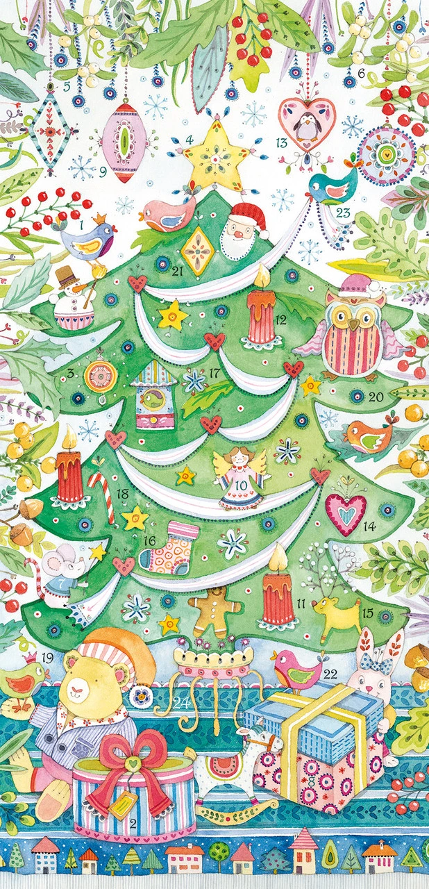 Merry Christmas Tree Extra Tall German Advent Calendar 1 Merry Christmas Tree Extra Tall German Advent Calendar