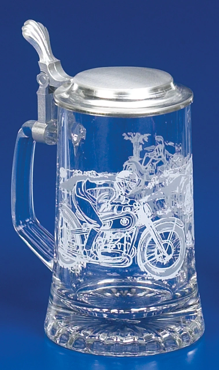 Motorcycle Glass Beer Stein 1 Motorcycle Glass Beer Stein