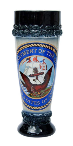 Navy Stoneware Wheat Beer Cup