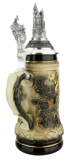 Neuschwanstein Beer Stein With Castle Lid -Luxury Cup Store Neuschwanstein Beer Stein with Castle Lid ZB14239007 Back SM 14975.1611517179