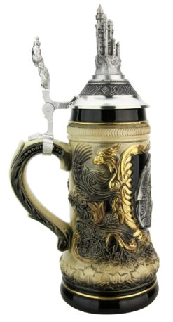 Neuschwanstein Beer Stein With Castle Lid -Luxury Cup Store Neuschwanstein Beer Stein with Castle Lid ZB14239007 LS SM 85086.1611517240