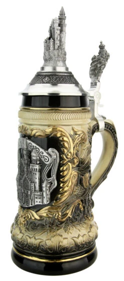 Neuschwanstein Beer Stein With Castle Lid -Luxury Cup Store Neuschwanstein Beer Stein with Castle Lid ZB14239007 RA SM 15378.1611517209