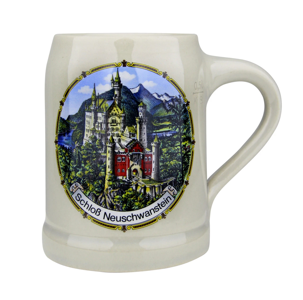 Neuschwanstein Stoneware Beer Mug 0.5 Liter 1 Neuschwanstein Stoneware Beer Mug 0.5 Liter