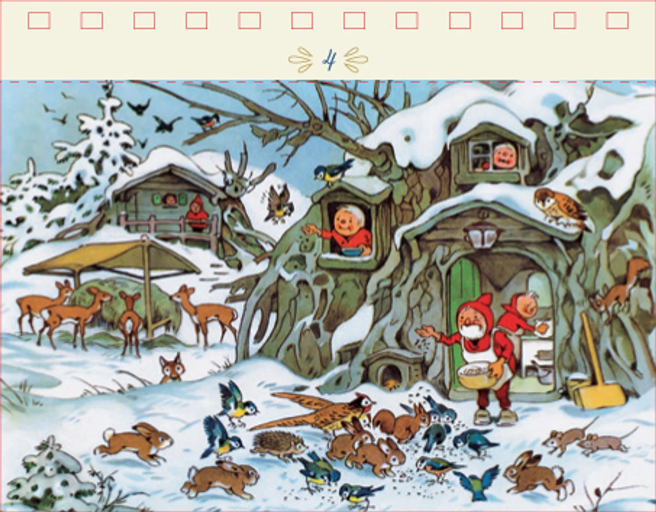 Nostalgic Christmas Card 24 Postcards Tear Off German Advent Calendar - Image 5