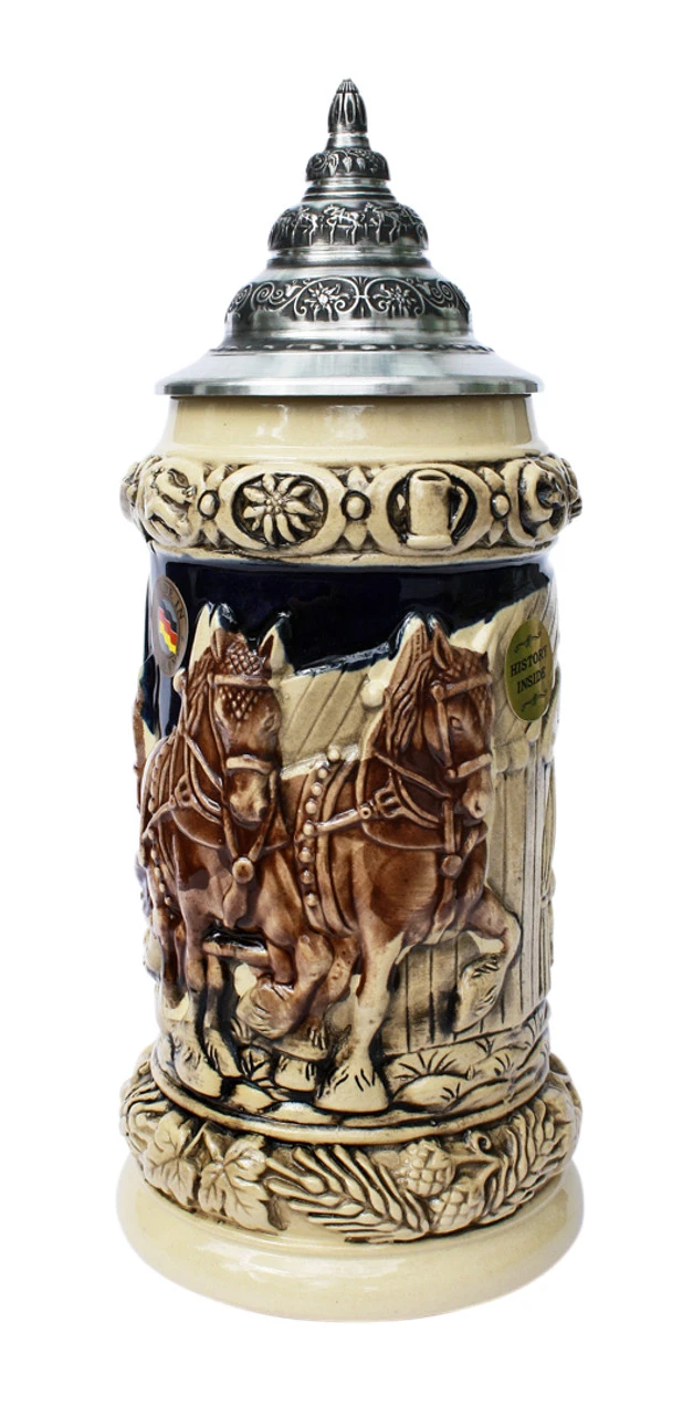 Oktoberfest Clydesdale And Beer Wagon Stein Antique Style 2 Oktoberfest Clydesdale And Beer Wagon Stein Antique Style - Image 2