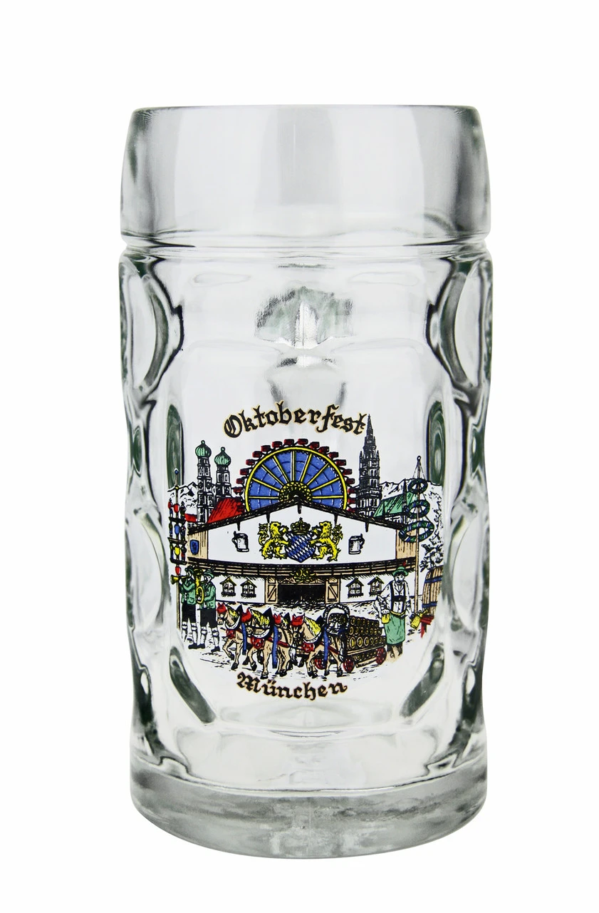 Oktoberfest Munich Dimpled Oktoberfest Glass Beer Mug 0.5 Liter