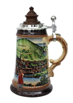 Old Heidelberg Beer Stein With Wood Lid -Luxury Cup Store Old Heidelberg Wooden Lid Beer Stein K465H RS SM 65639.1401733847